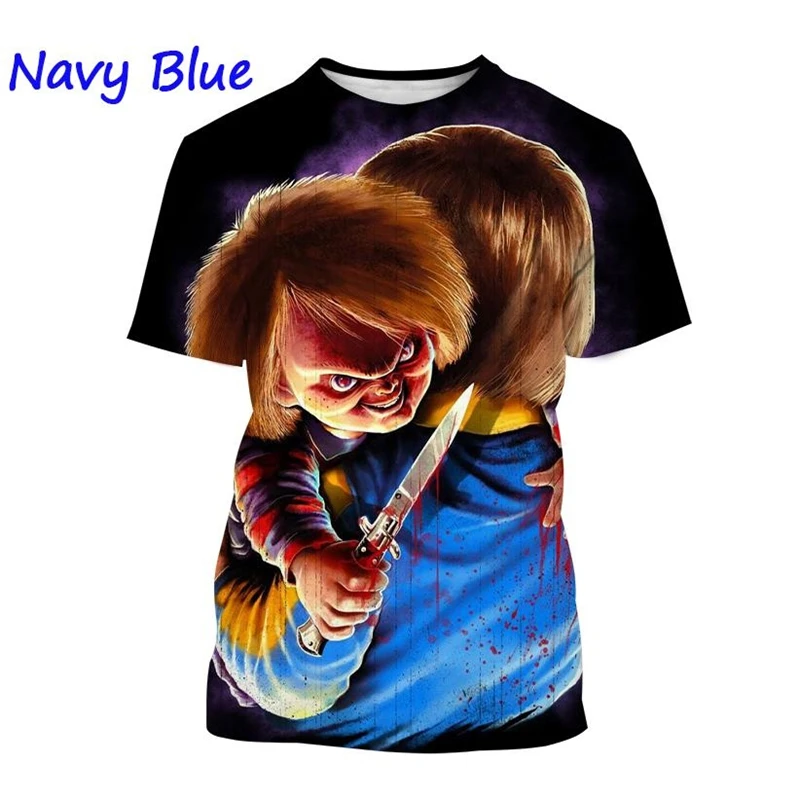 Summer Hot Sale Chucky 3D Print T-Shirt Men Women Casual O-Neck Short Sleeve T Shirts Oversized Harajuku Tees Tops Kid Clothing