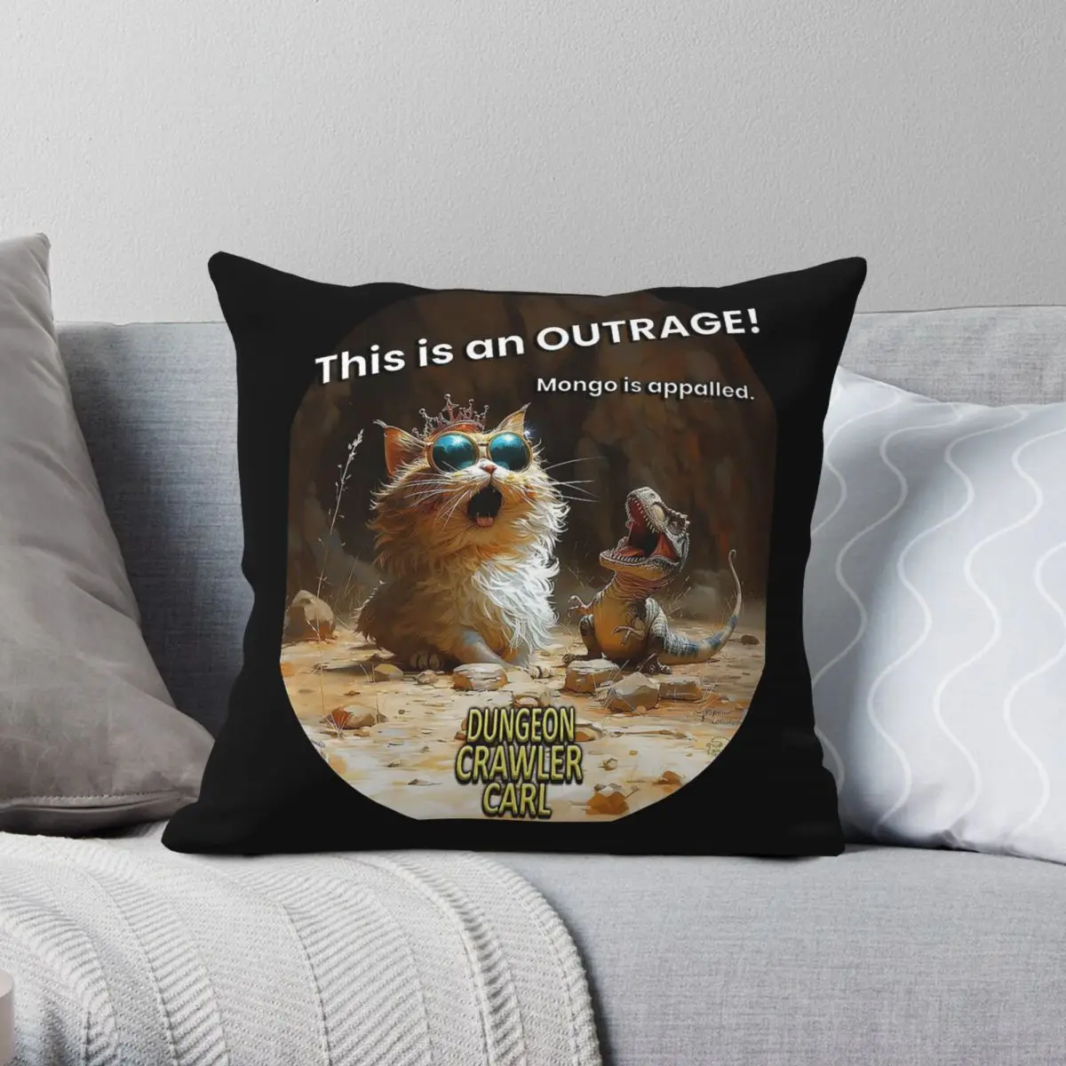 Dungeon Crawler Carl This Is An Outrage Square Pillowcase Polyester Linen Velvet Printed Zip Pillow Case Home Cushion Cover 18