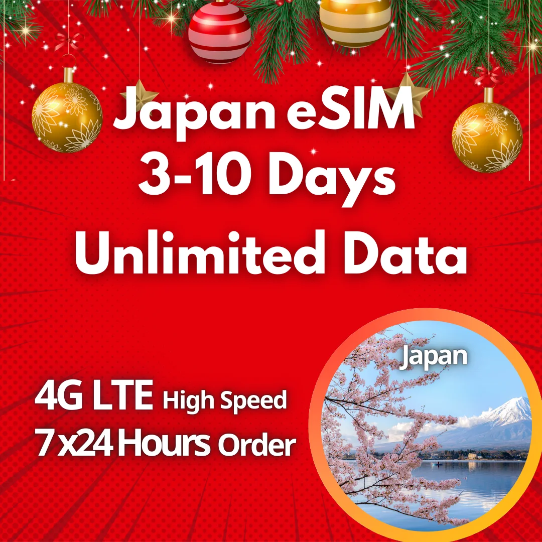 Japan Prepaid eSIM Unlimited Data 3-10days No registration No Contract Plug