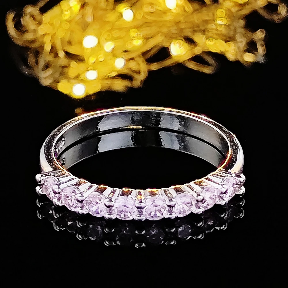 2024 New Design Fashion Pink Silver Color Aesthetic Promise Ring for Women Party Gift Jewelry Wholesale R4324a