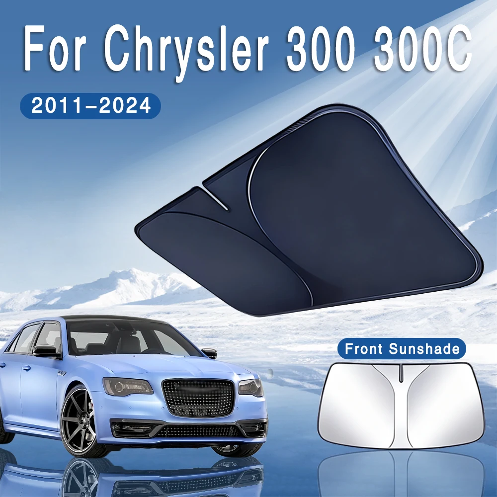 Foldable Car Sun Visor Front Windshield Sunshade Heat Insulation Summer Cooling Auto Accessories For Chrysler 300 300C 2011-2024
