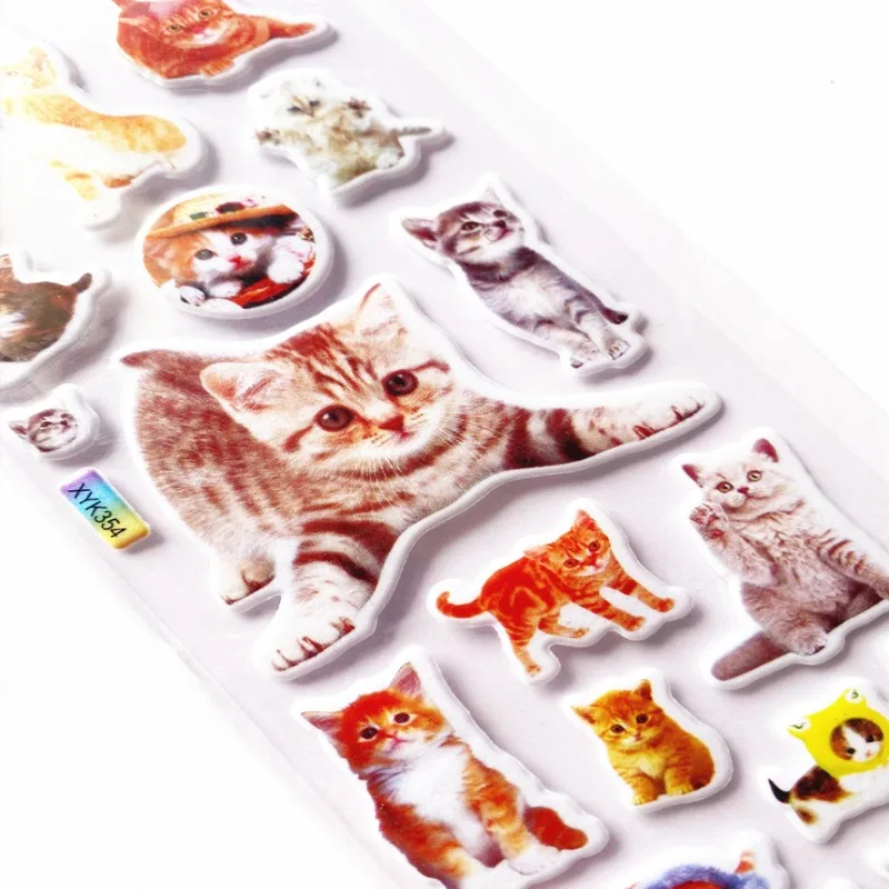 10 Sheets 3D Puffy Stickers Animals Bulk Stickers Scrapbook Decoration Birthday New Year Christmas Gifts for Students