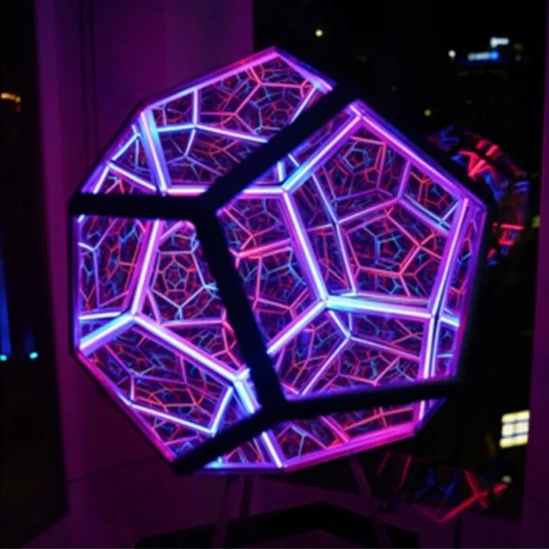 The Trap Orb DIY LED Infinity Dodecahedron Christmas Halloween Decoration LED Infinity Mirror Creative Cool Art Night Lights