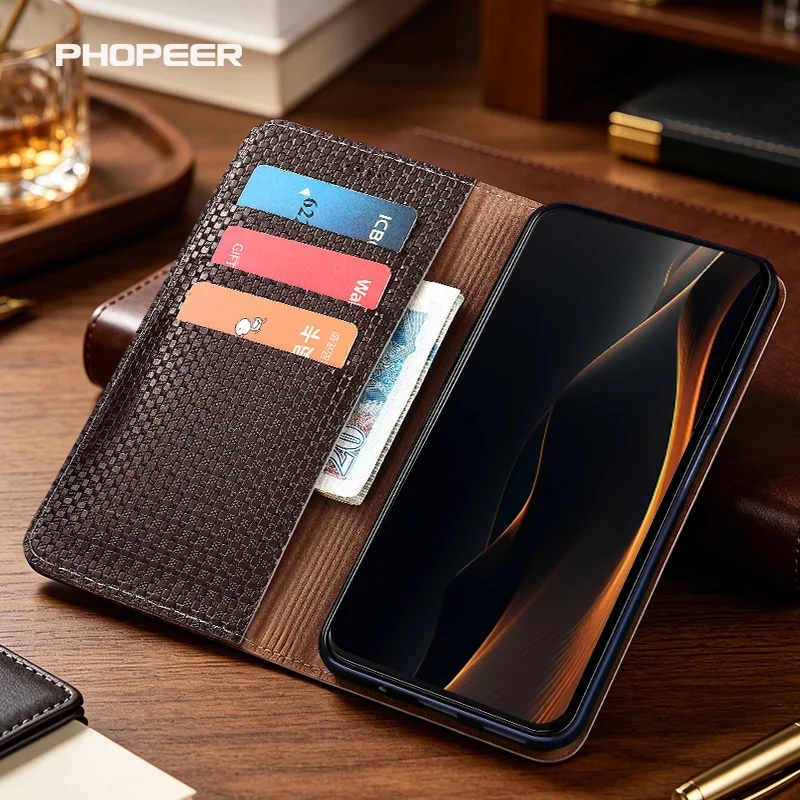Luxury genuine leather Grass mat texture flip case for Tecno Infinix Zero 40 30 20 X Ultra Pro Neo 4G 5G phone case view 4