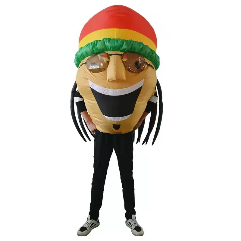 Jamaican Cosplay Costume Anime Inflatable Clothes Halloween Garment Party Fancy Dress Festival Clothing Adult Men Women Air Suit