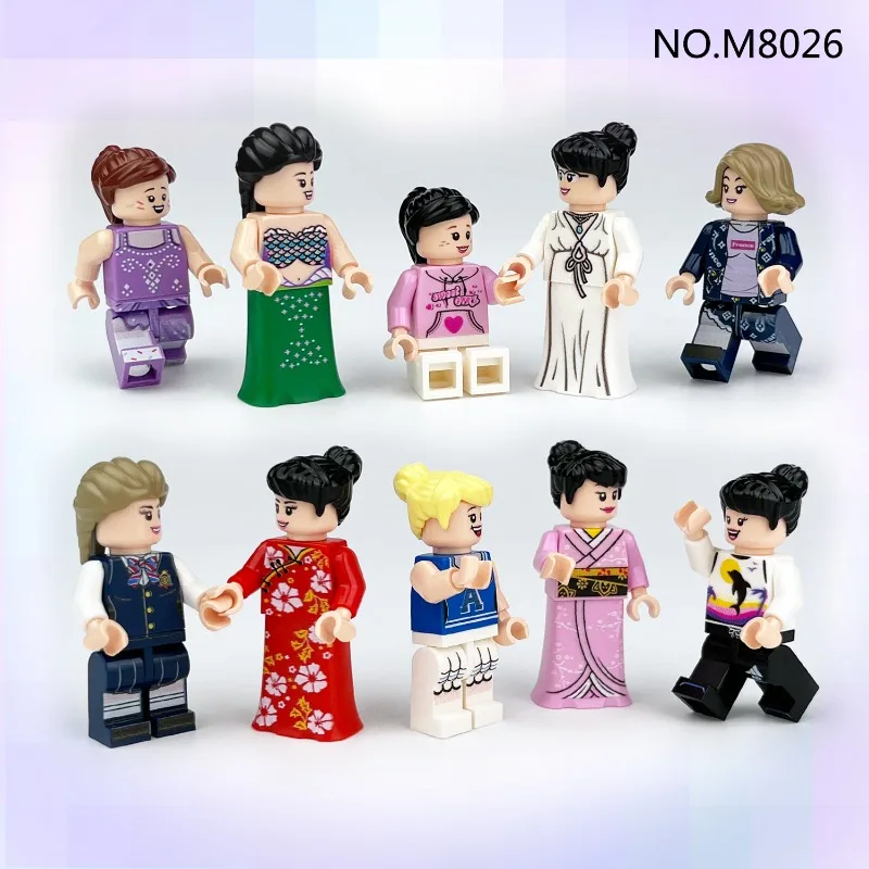 

Meigao girlsschool uniform wedding skirt small particle assembly building block children's toys cross-border wholesale cheongsam