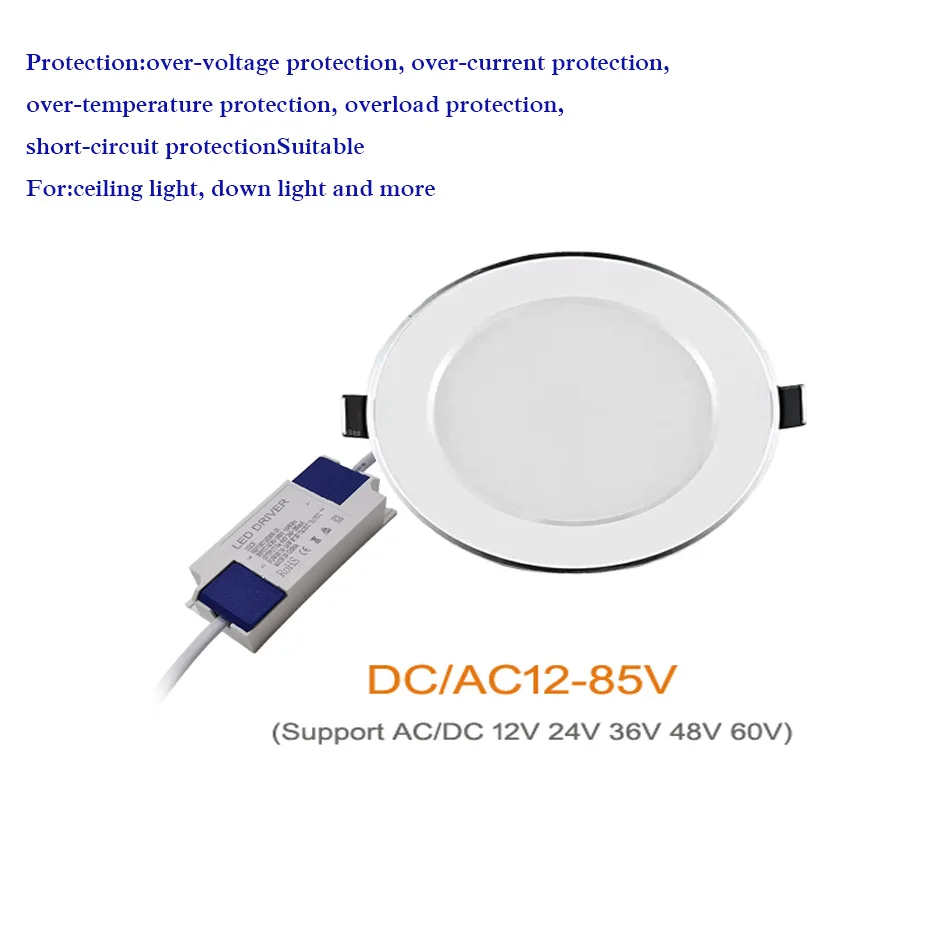 Constant Current External LED Driver 1-3W 8-12W 18-24W 300mA Isolation Lighting Transforme 85-265V  for LED Ceiling Downlight