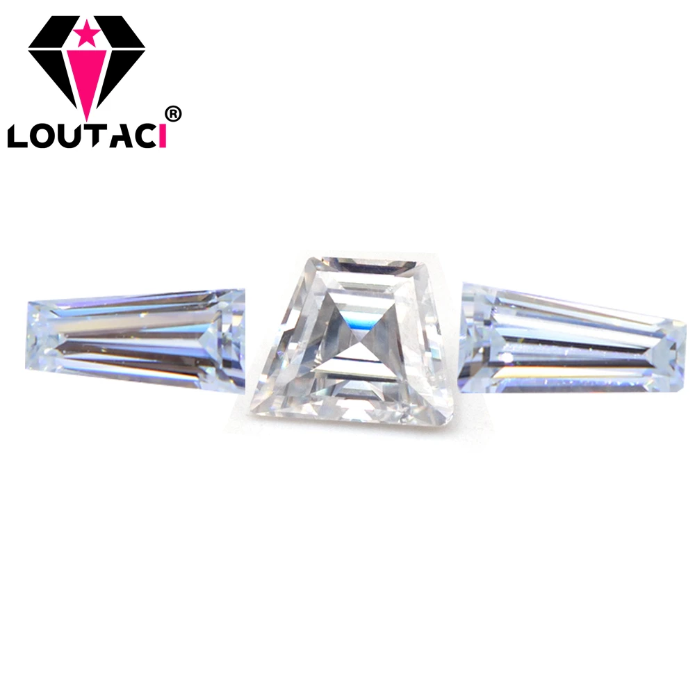 

LOUTACI small size 0.2-0.6ct trapezoidal shape DEFGH unique moissanite affordable rings stores that sell Tapered Baguette cut