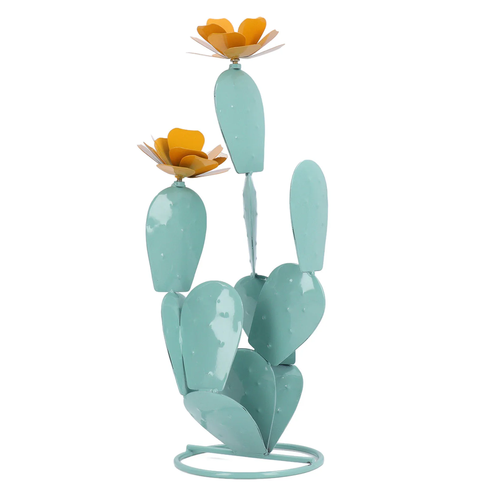 Cactus Statue Decor Iron Art Easy Installation Prickly Pear Cactus Yard Art For Garden Courtyard Balcony