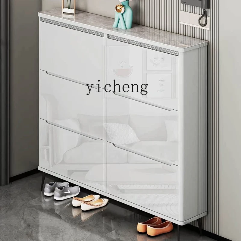 TQH ultra-thin shoe cabinet household door tipping bucket small thin door rear porch cabinet extremely narrow entrance