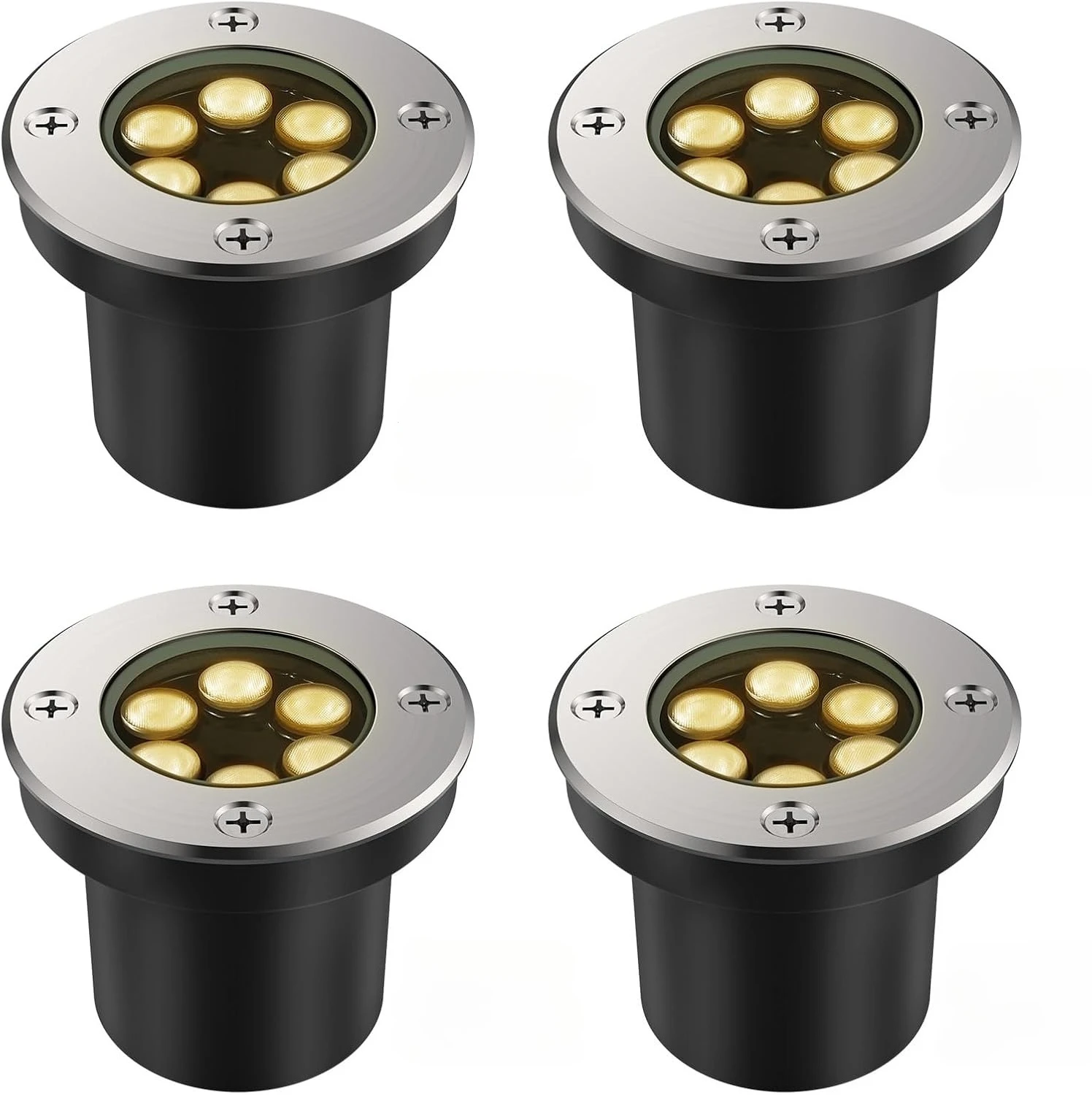 Low Voltage Landscape Lights, 6W IP67 Waterproof, In-Ground Lights with Wire Connectors for Pathway, Deck, Patio, Yard, Garden