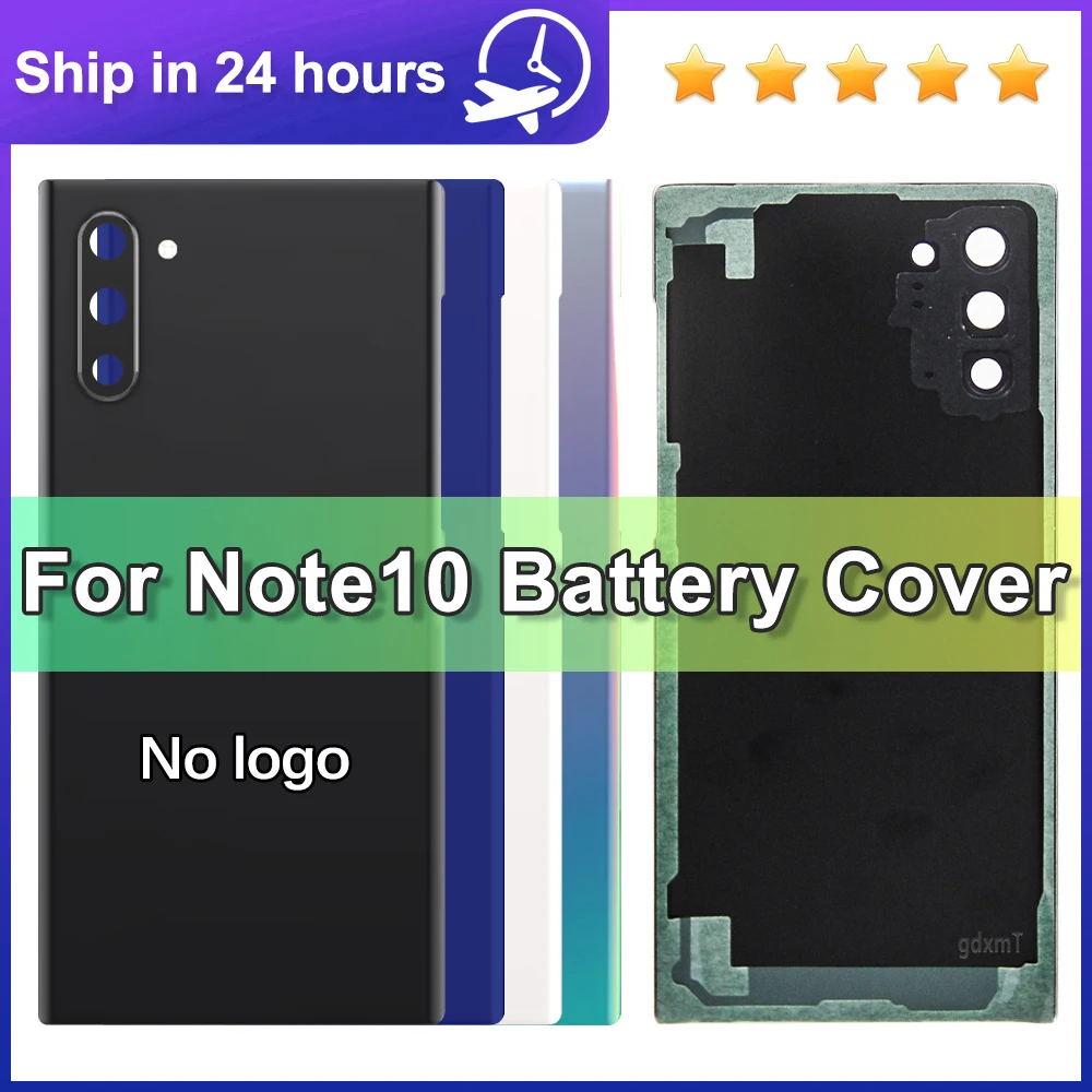 5 Stück für Samsung Note 10 SM-N970F SM-N970U Batterie-Rückabdeckung, Reparaturgehäuse mit Kameraobjektiv, Ersatz des hinteren Gehäuses