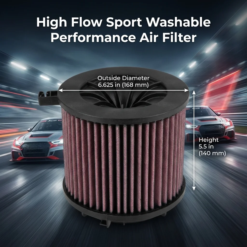 for Audi A4 A5 Q5 RS4 RS5 S4 S5 SQ5 2015- 1.4 2.0 2.9 3.0 4.2 High Flow Sport Washable Performance Air Filter E-0646 8W0133843C
