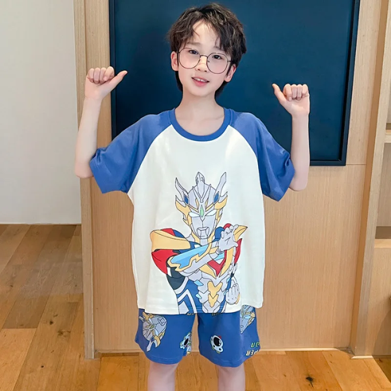 

Mechanical Concave Convex Man Pajamas Set for Kids Kawaii Sleepwear Baby Short-sleeve Girls and Boys Home Thin Clothes Summer
