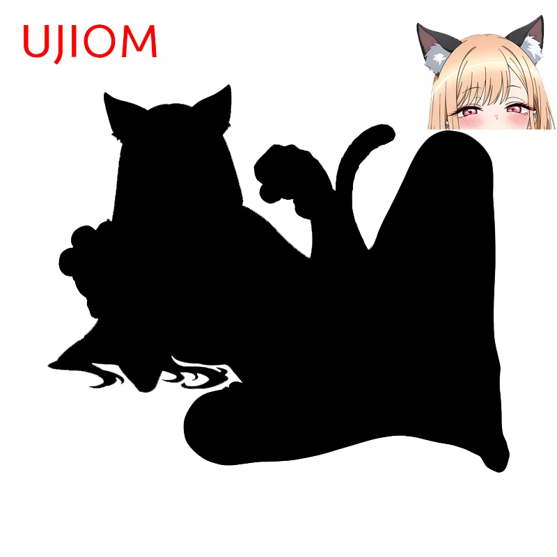 UJIOM Kitagawa Marin Seductive Cat Ears Girl Wall Sticker Lying Posture Attractive Waterproof Decal Suitable For Smooth Surface