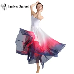 Women Classical Dance Flowy Skirt Wrap Belt Modern China Dancer Costume Big Circle Maxi Gradient 540 720 Degree Hot Sell Fairy