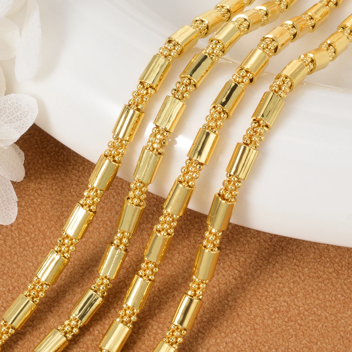 18K Gold Plated Link Chain Necklace Dubai Luxury Stackable Choker Long Chain Unisex Daily Punk Jewelry Gift For Women Men