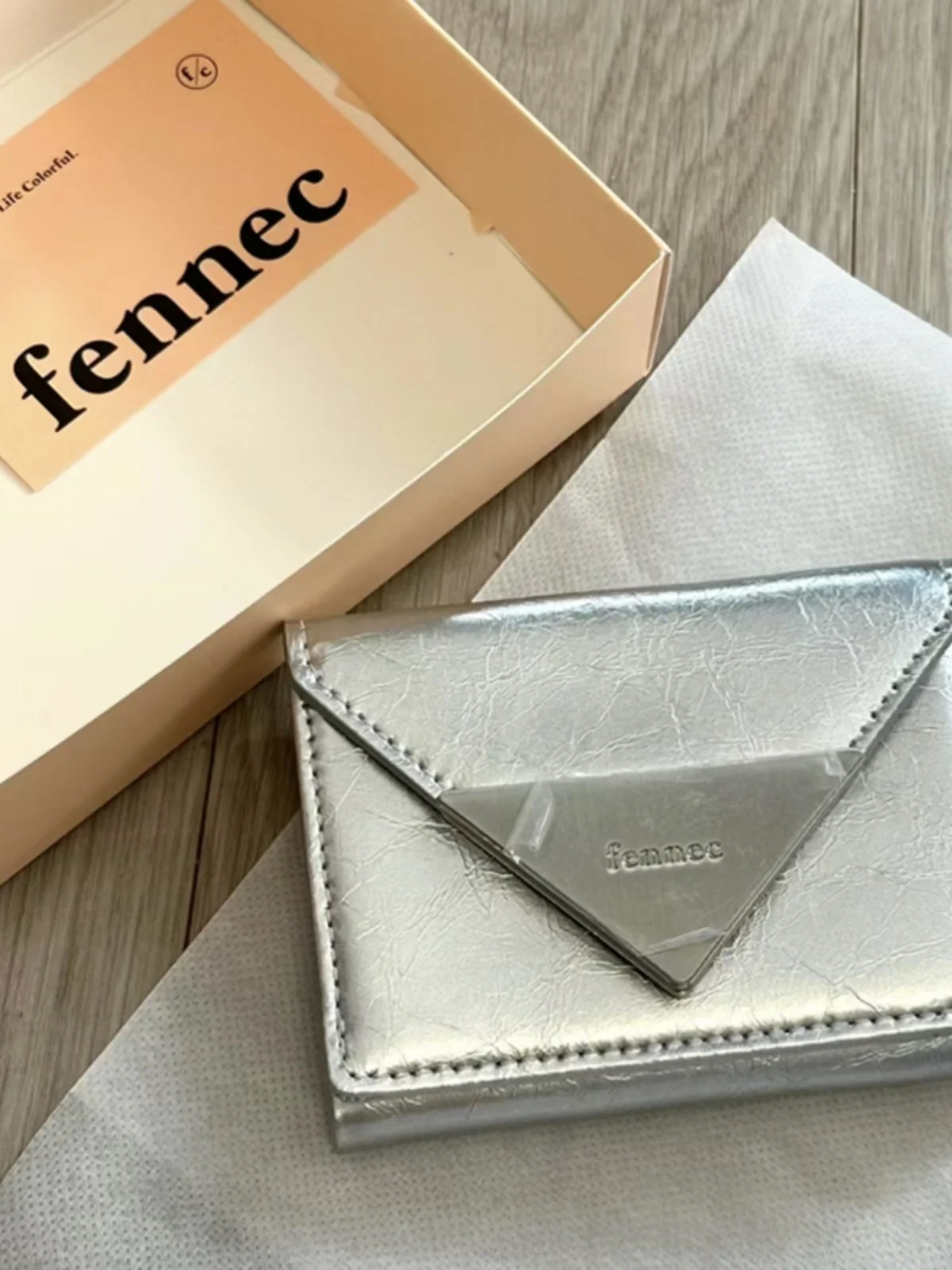 South korea  Fennec New Tri-Fold Wallet Cute Coin Purse Genuine Leather Driving License Document Package Simple and Compact