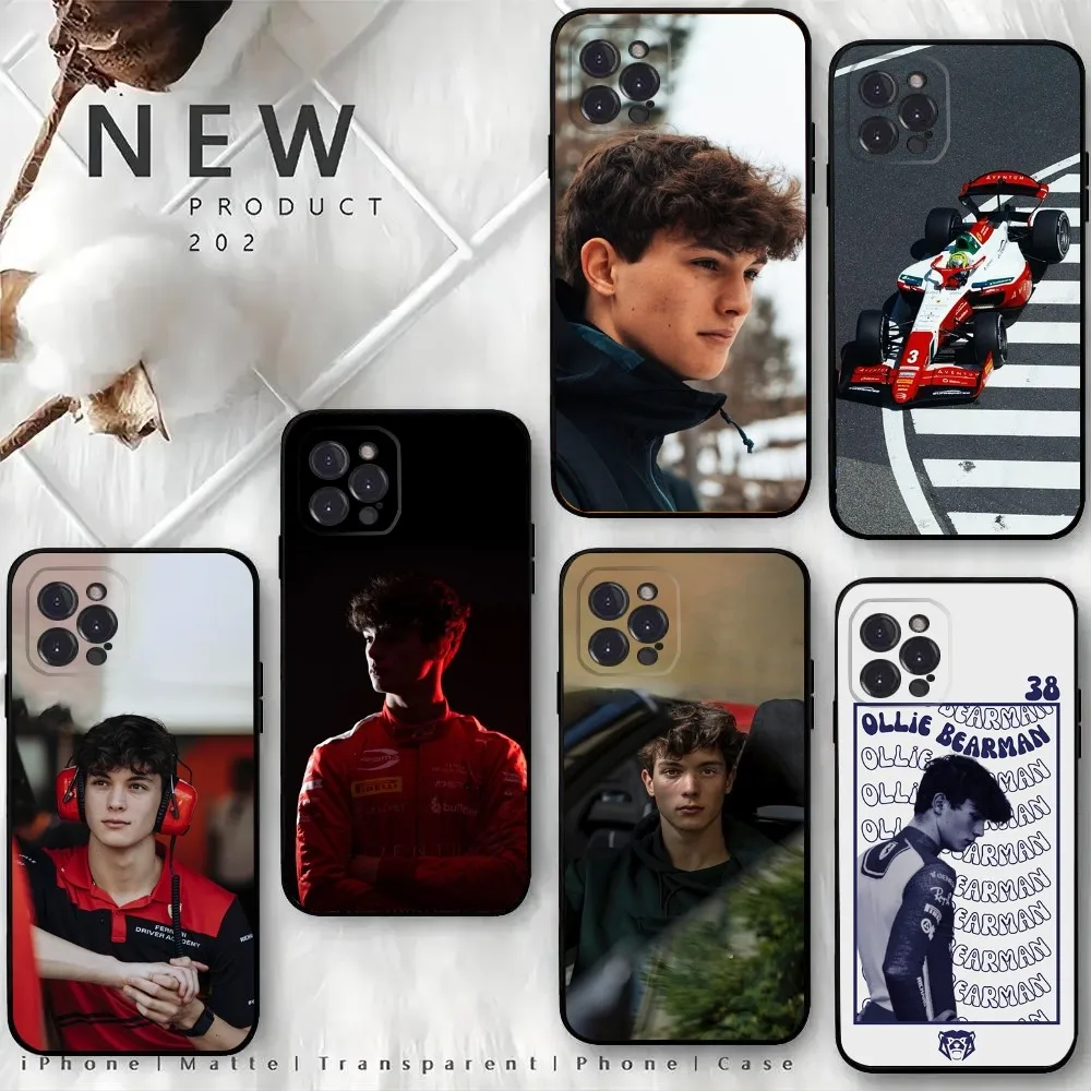 

Cool F1 O-Ollie B-Bearman Phone Case For iPhone 16,15,14,13,12 Mini 11 Pro XR,X,XS,MAX 7,8 Plus Silicone Cover Soft Black