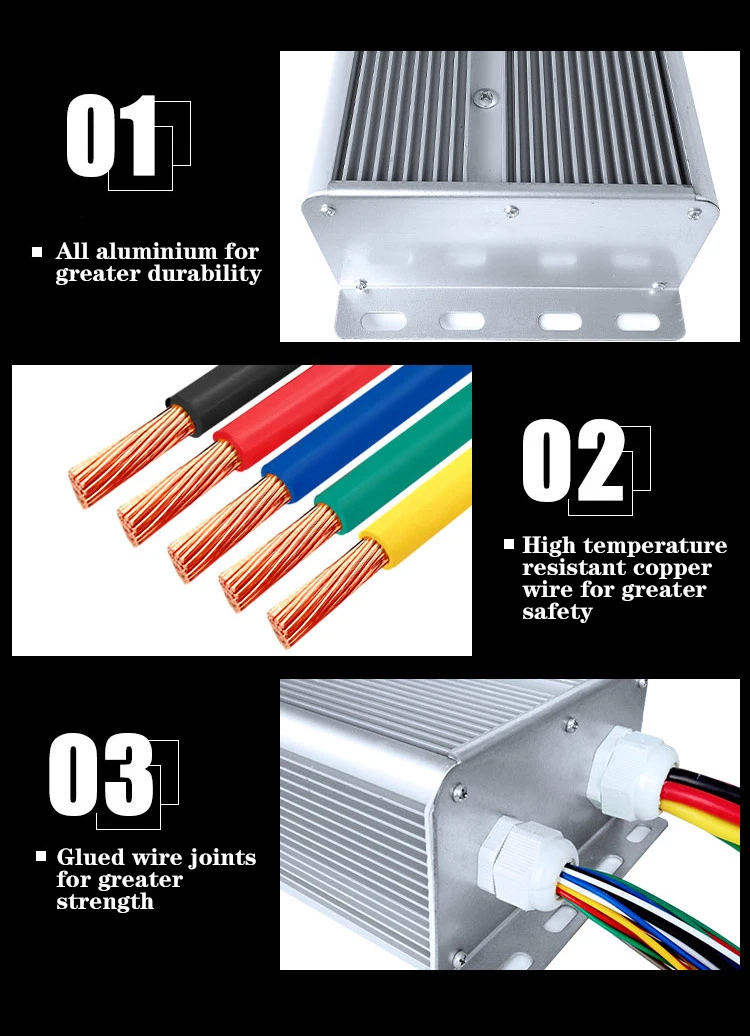 48V/60V/72V 2500W 3000W Electric Hub Motor Controller with Dual Mode for Electric Tricycle 2026