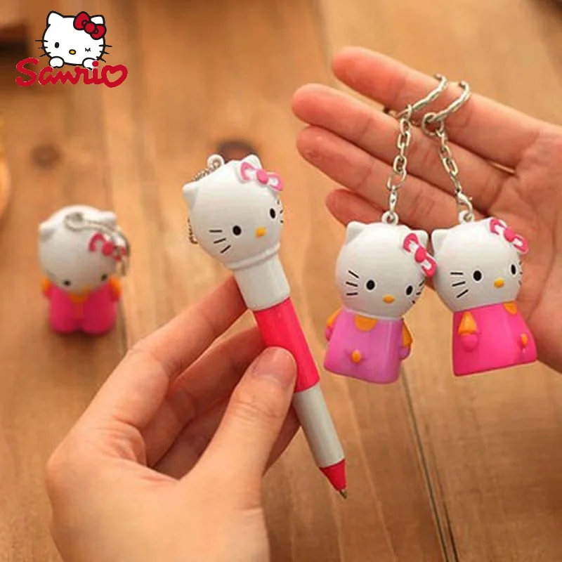 

Sanrio 12/24pcs Ballpoint Pen Stationery Kawaii Hello Kitty Series Cartoon Expression Modeling Telescopic Ballpoint Pen Gift