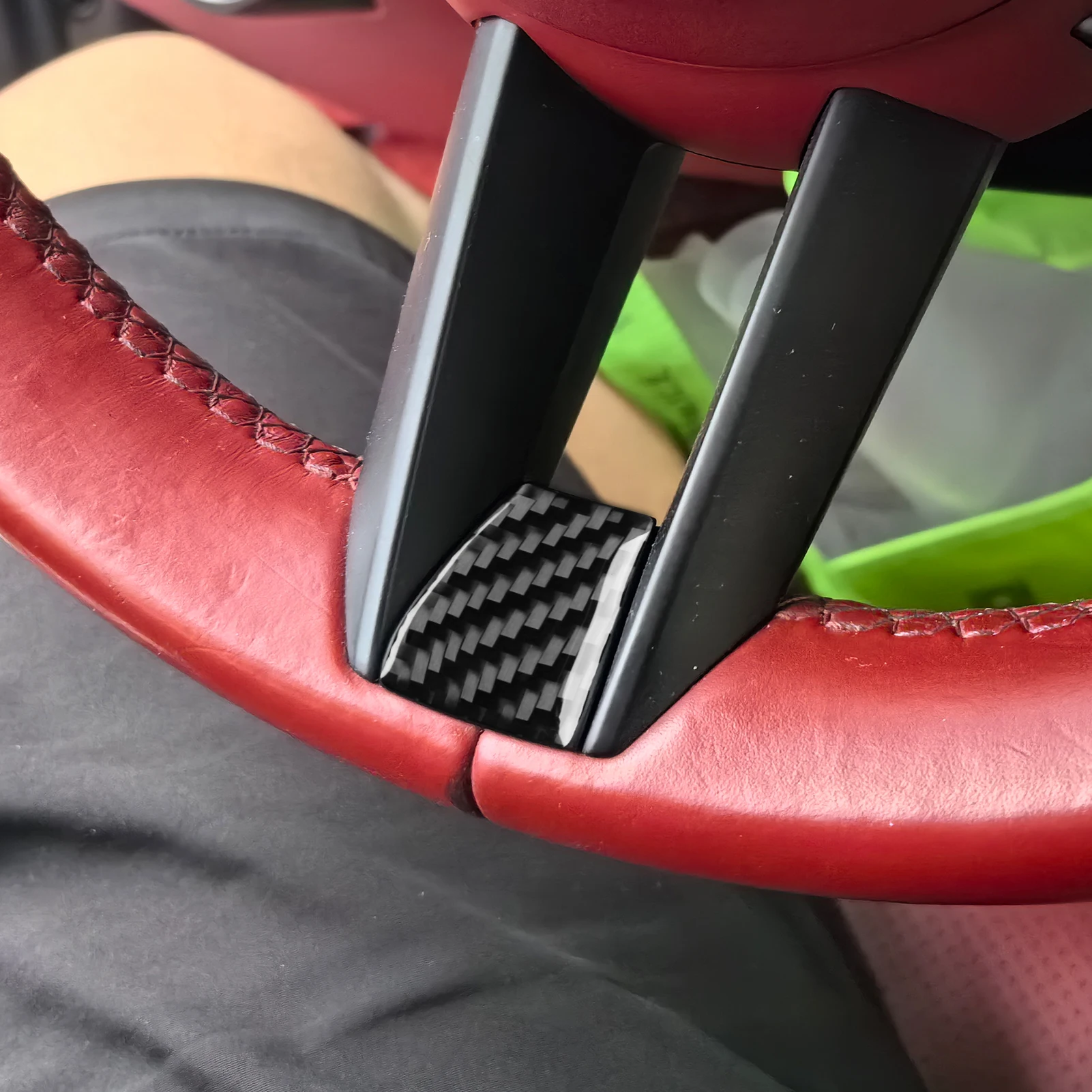 For Porsche 911 992 2019-2023 Modified Carbon Fiber Car Steering Wheel Chin Interior Accessories Piano Black Decorative Stickers view 5