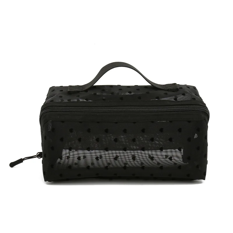 حقيبة تخزين مستحضرات تجميل شبكية محمولة ، حقيبة حب بسيطة ، حقيبة مرحاض ذات سعة كبيرة ، حقيبة سفر
