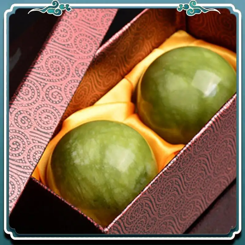 2PCS Marble Jade Baoding Chinese Health Stress Exercise Balls For Relaxation Relief Therapy Hand Care Tool Eco-Friendly