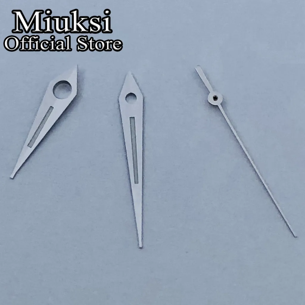 Miuksi silver watch hands green luminous hands fit NH35 NH36 ETA2824 2836 Miyota 8205 8215 821A Mingzhu2813 3804 PT5000 movement