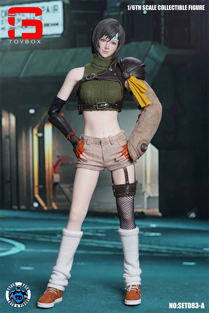 Super pato set083 1/6 yuffie cabeça esculpir traje roupas modelo caber 12 ''tbl ph s16a s18a figura de ação feminina corpo