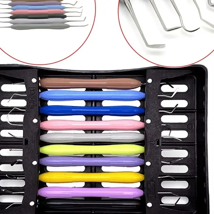 

10Pcs Dental Resin Restorative Instrument Set Silicone Handle Aesthetic Restoration Knives Lab Tools