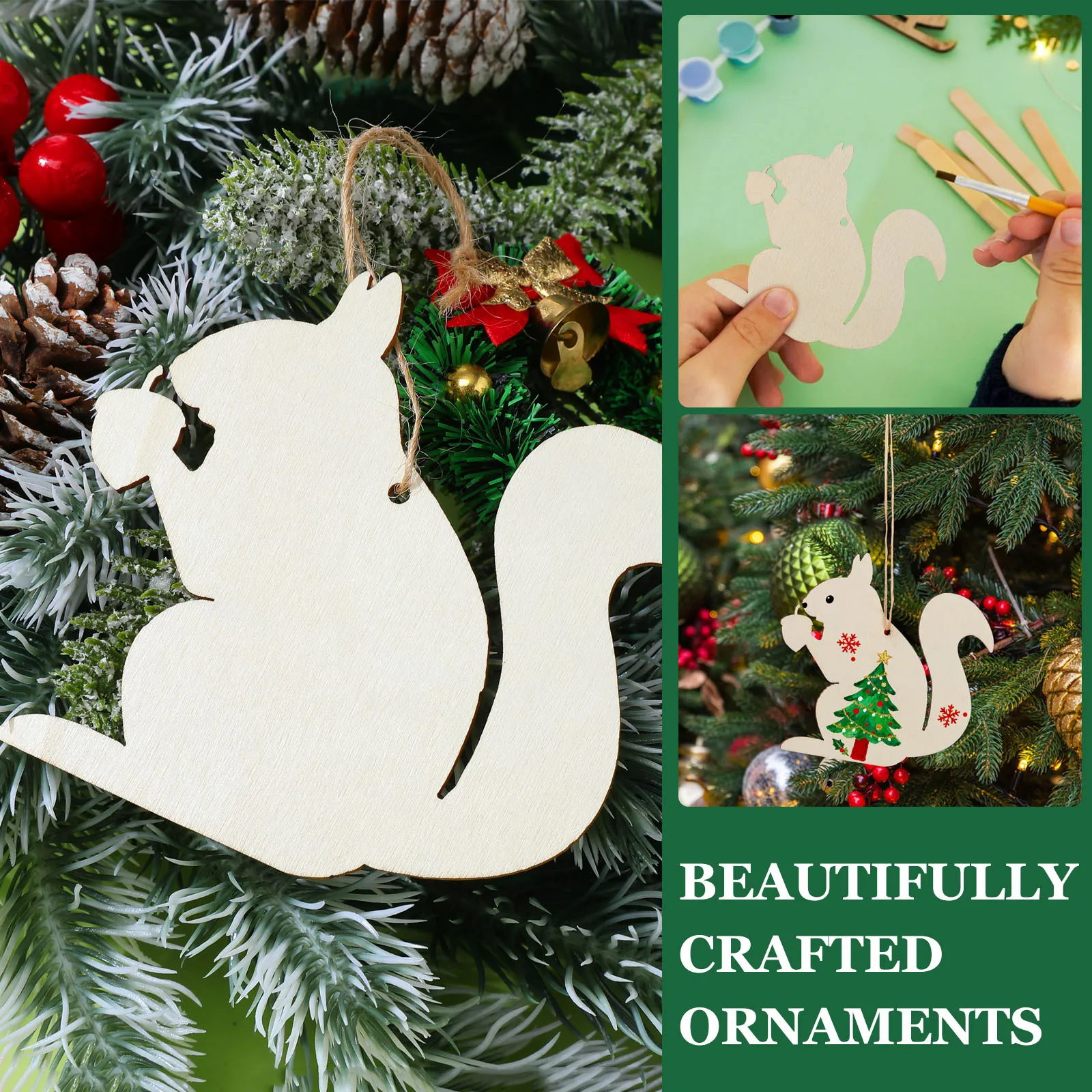 20 قطعة الأشكال الخشبية السنجاب لوحات خشبية غير مكتملة DIY بها بنفسك الكتابة على الجدران ملحق الحرف السنجاب للحرف اليدوية الخشب غير المكتمل