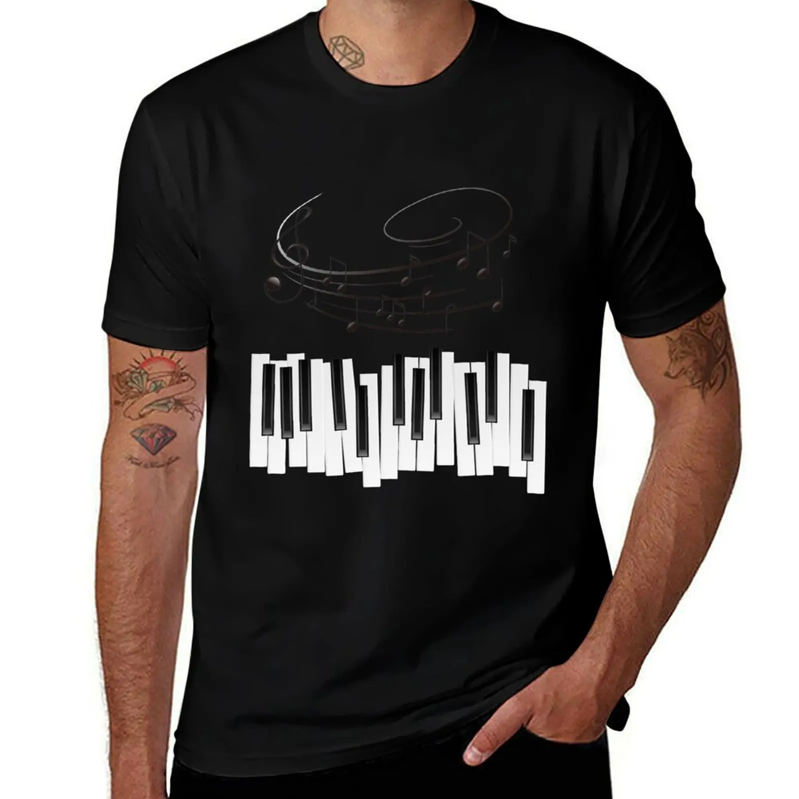 

Piano Keyboard T-Shirt t shirts for man cotton funny t shirts cotton 100% T-Shirt