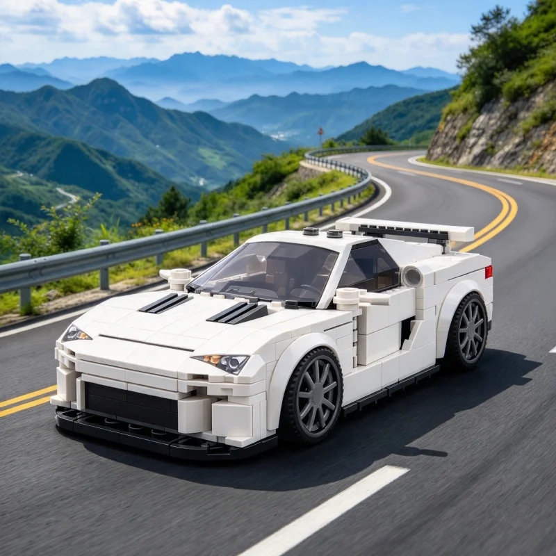 Classic Super Car MOC Bricks Sleek Aerodynamic V10 Engine Model DIY Assembly Brick Set Collectible Display Scene