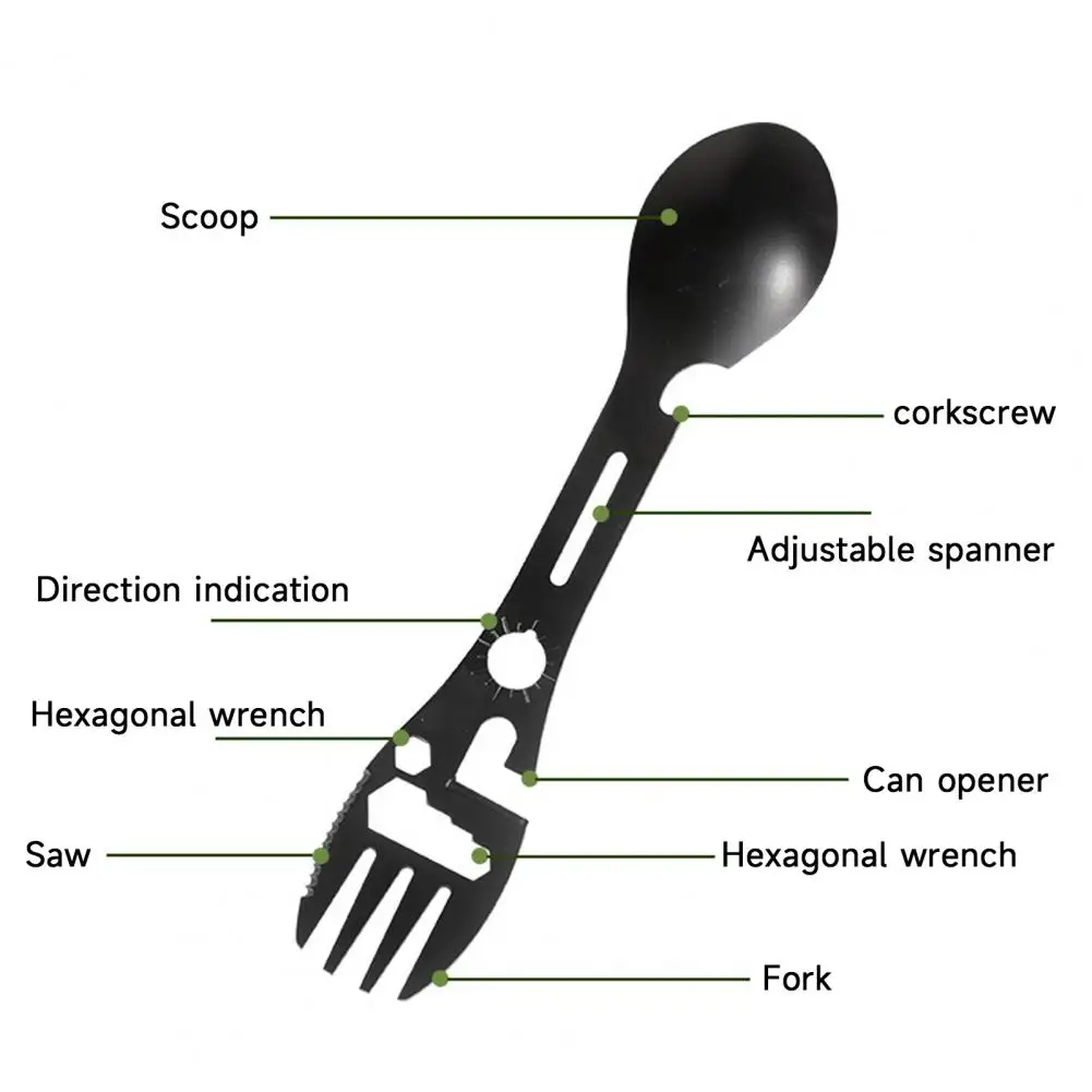 Outdoor Fork Spoon Versatile Outdoor Camping Tool Lightweight Fork Spoon Bottle Opener for Survival Utility for Easy