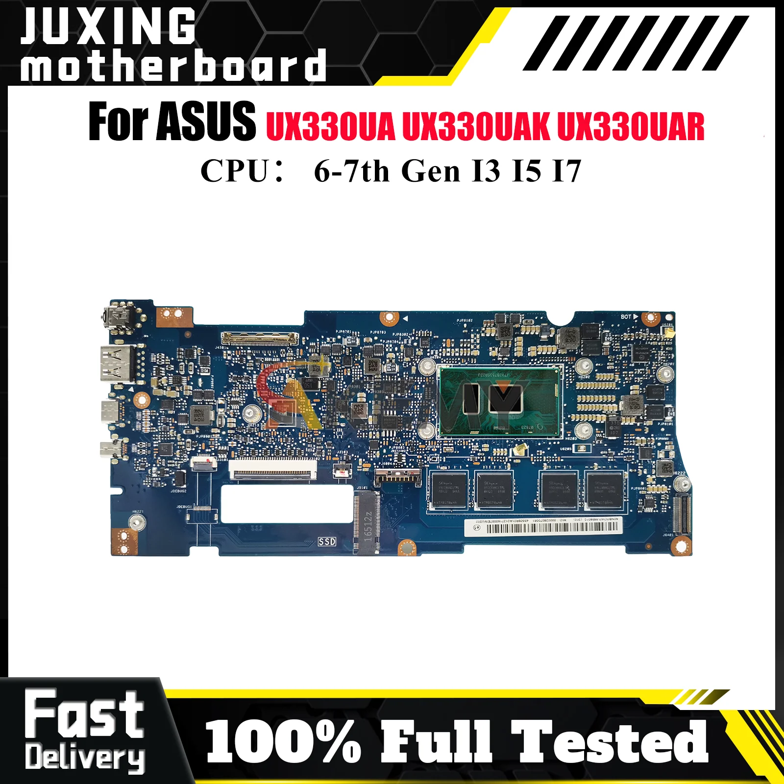 

UX330UA Laptop Motherboard For ASUS ZenBook UX330U UX330UA UX330UAR UX330UAK U3000U Mainboard W/ I3 I5 I7 CPU tests OK fast ship