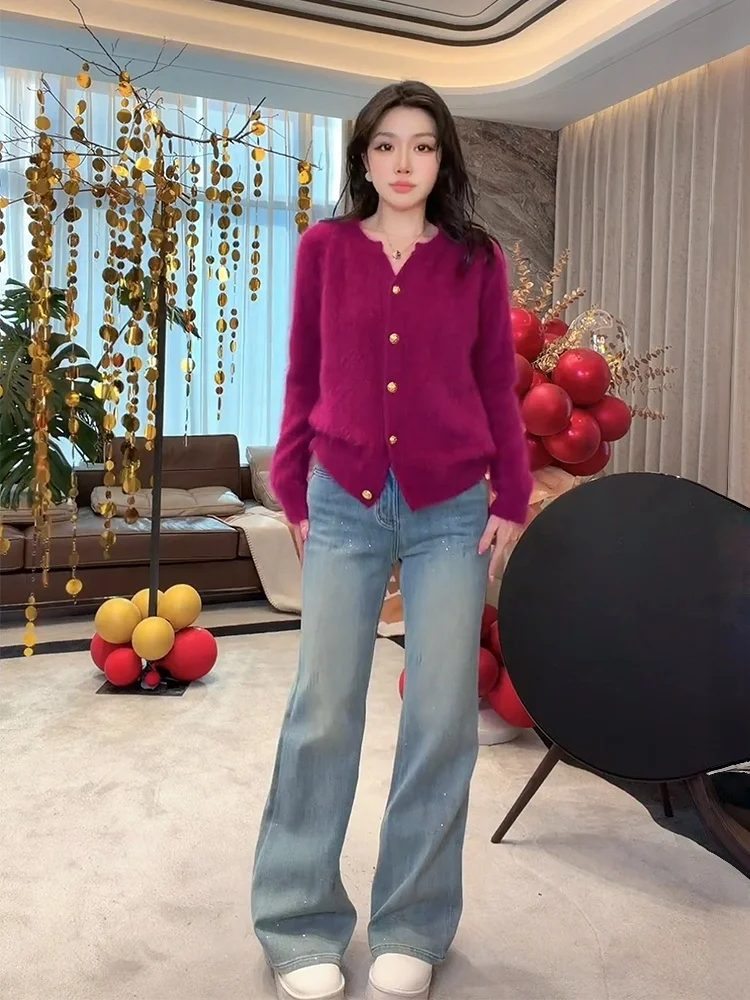 

Ultrine Soft Camere Sweater Women's Loose Fit Long Sve V-Ne Knitted Pullover Spring Faion Casual Wear by Mehomeyang