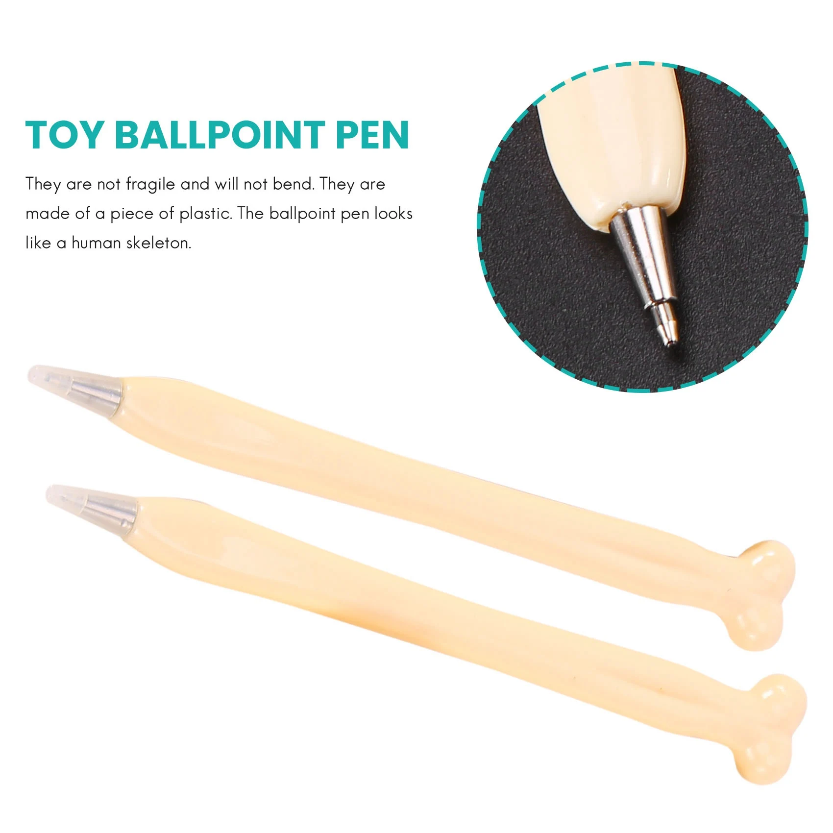25PCS Bone Design Ballpoint with Black Ink for Artist, Doctor, Nurse , School, Office, Party