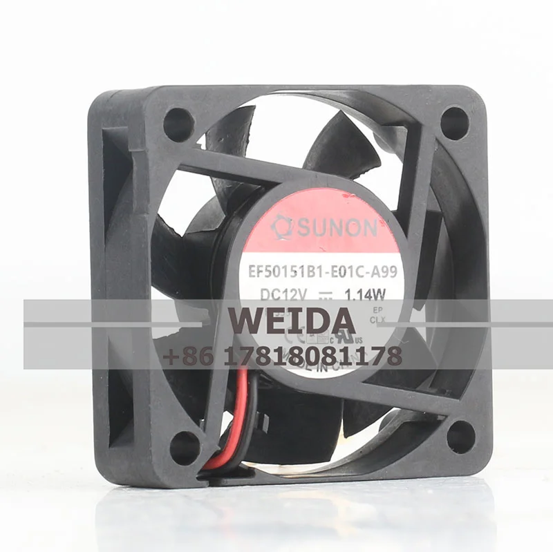 Original SUNON EF50151B1-E01C-A99 5015 DC12V 1.14W 5CM 50x50x15MM chassis cooling fan