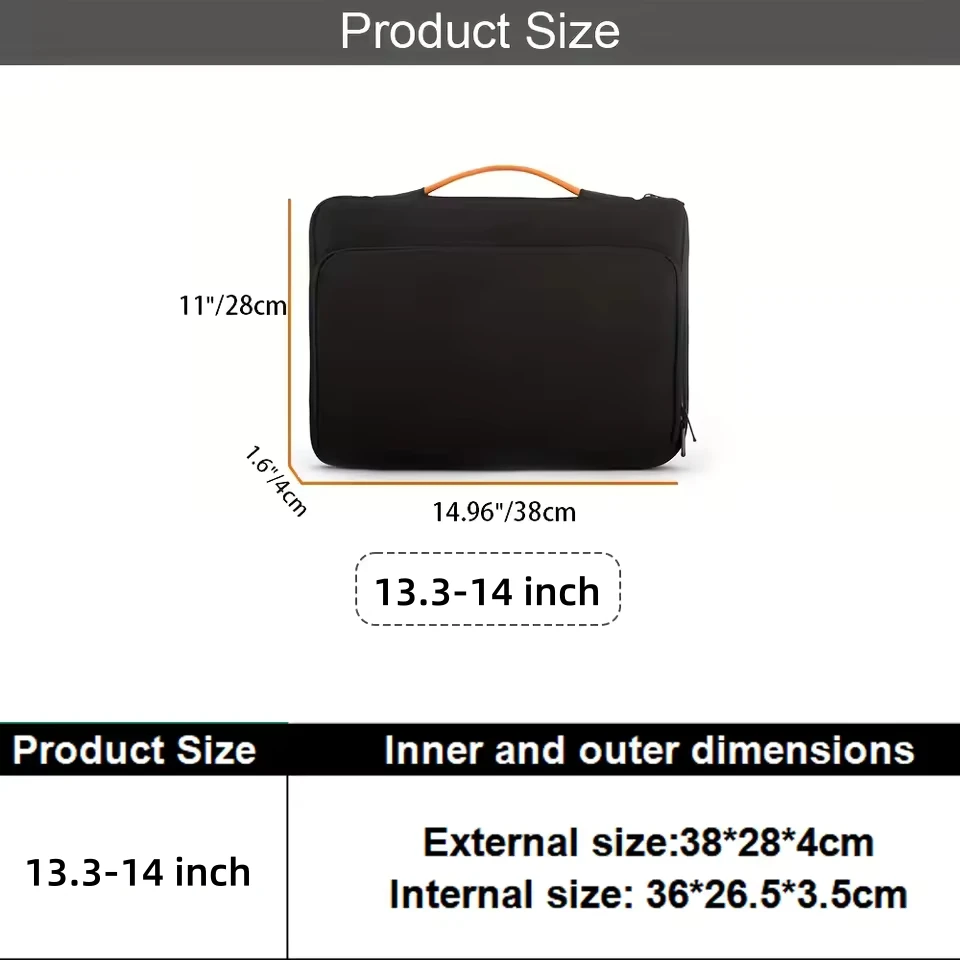 Business Laptop Bag 13.3 14 Inch Shockproof Carrying Case Oxford Laptop Sleeve with Handle Organizer Pocket For MacBook Lenovo