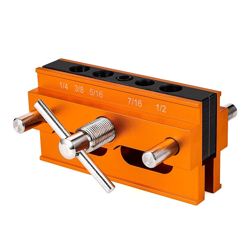 ABPP-Self Centering Doweling Jig، للثقوب المستقيمة، مجموعة محدد موقع النجارة بعرض قابل للتعديل مع 6 جلبات دليل الحفر