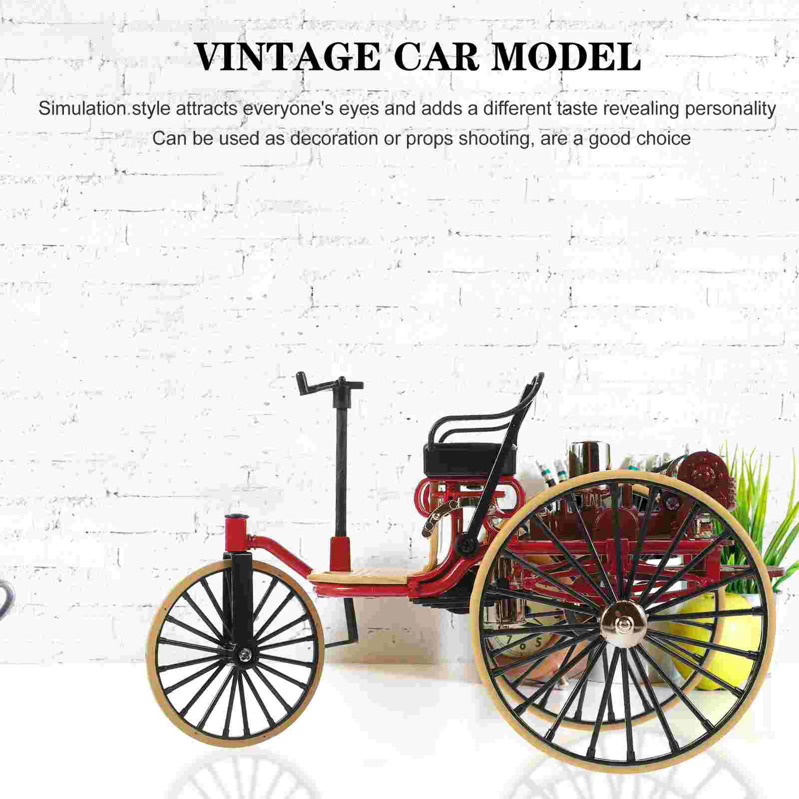 Tricycle Model Vintage Tricycle Decor Miniature Retro Car Metal Bike Sculpture Finger Model Creative Game Gift Dolls