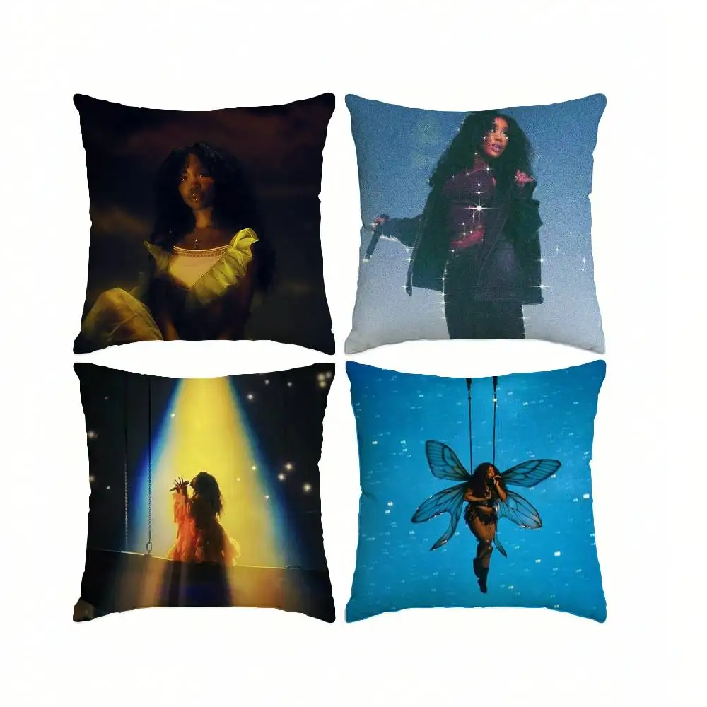 Famous singer S-SZA SOS  Pillow Case Square Double-Sided Sofa Cushion Cover Bedroom Bedside Pillow