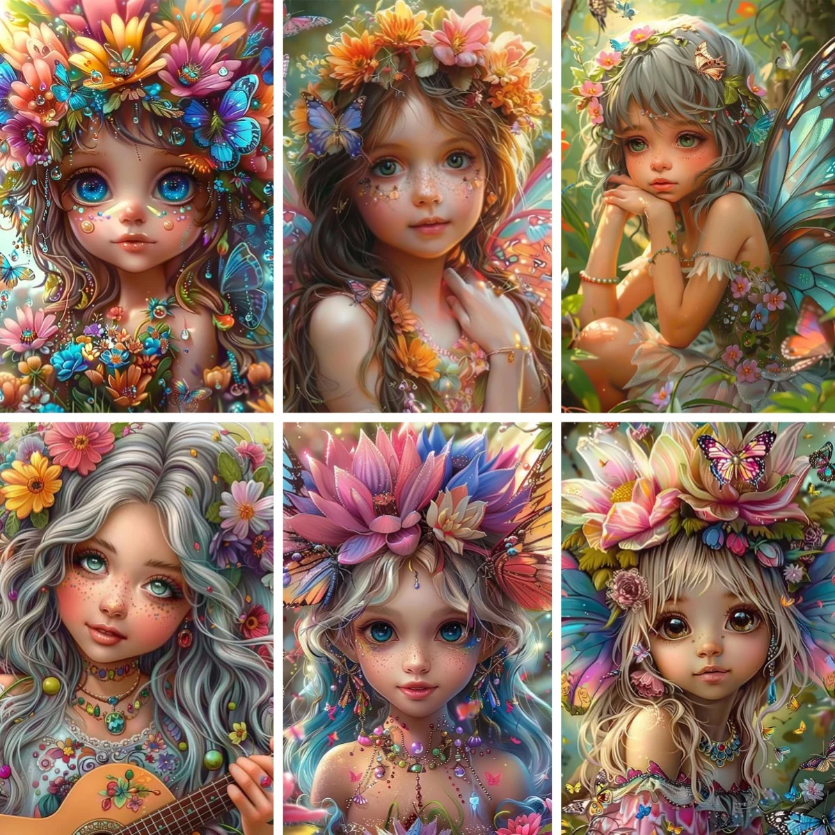 

Full Square 5D Diamond Mosaic Painting Forest Fairy Woodland Faerie Wall Art Fantasy Woman Magical Elf DIY Cross Stitch Kit