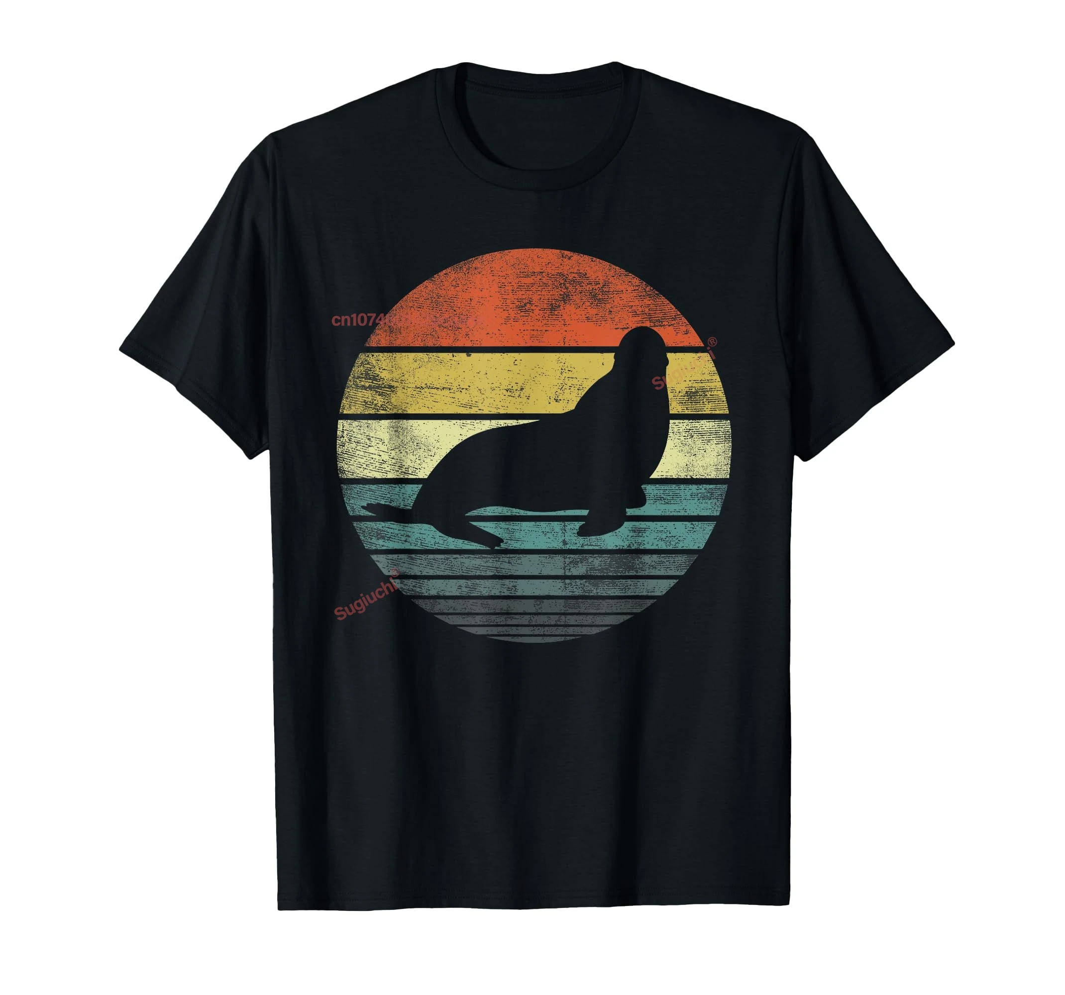 

100% Cotton Seal Lover Gifts Retro Vintage Sea Lion Animal Silhouette T-Shirt MEN WOMEN UNISEX T Shirts Size S-6XL