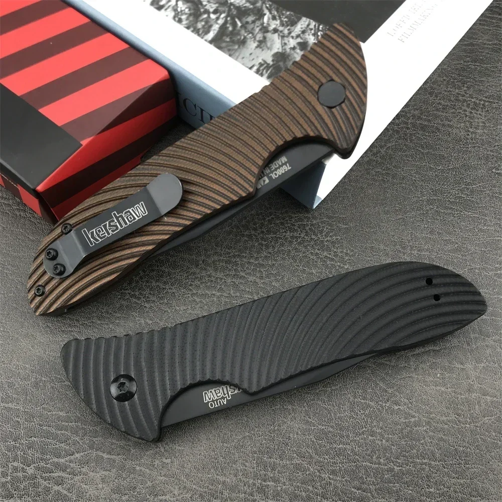 NEW KS 7600 Launch 5 Folding Pocket Knife D2 Steel Tactical Hunting Knives Aluminum/G10  Handle Outdoor EDC Self Defense Tool