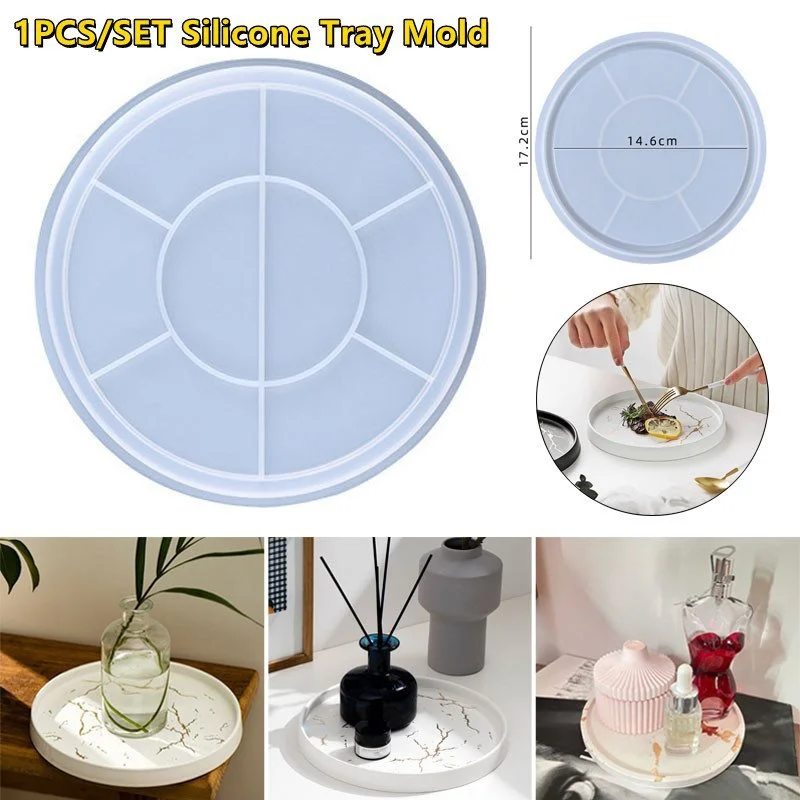 1PCS Round Shape Silicone Tray Mold DIY Resin Epoxy Pallet Moulds