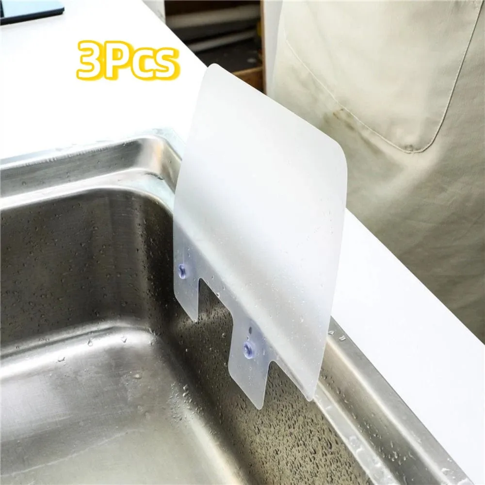 3Pcs Suction Cups Kitchen Splash Guard Set Translucent Durable Oil Splash Guard Blocks Grease Installation-free
