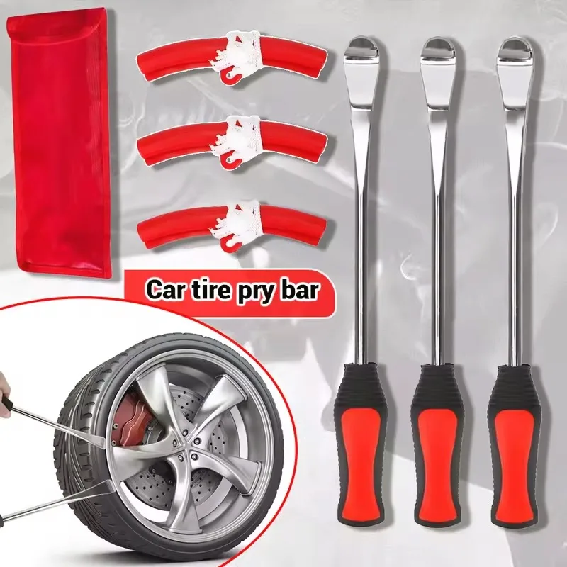 

3 шт., набор инструментов для замены шин с защитными оправками, стальная ложка, комплект для замены шин мотоцикла для Dirtbike ATV UTV, сумка для обслуживания колес