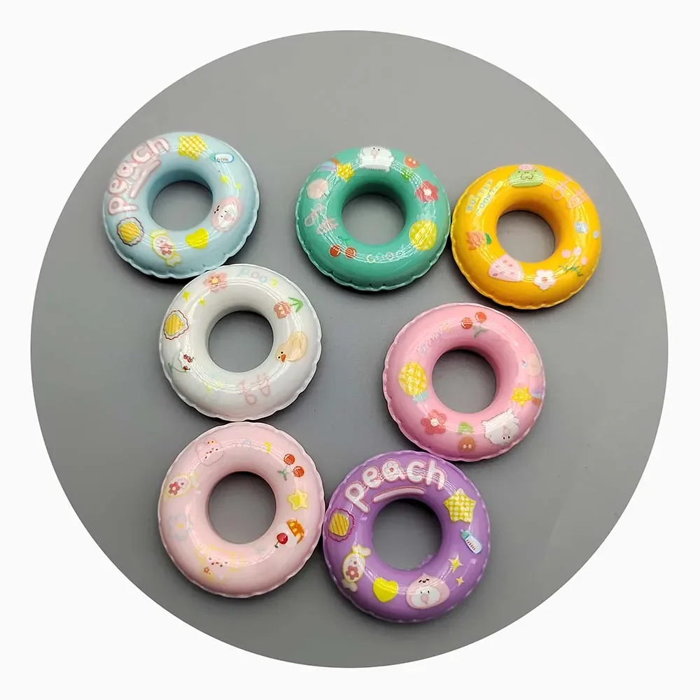 

100pcs Hollow Life Buoy Resin Beads for DIY Swim Ring Model fit Pendants Bracelet Finding Kawaii Cabochons